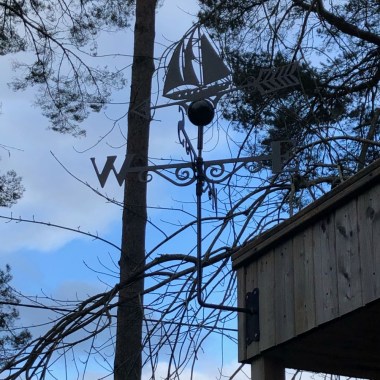 sailboat weathervane installed